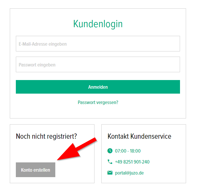 Konto erstellen - Schritt 1